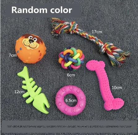 Dog Chew Toy Pack Squeaky Rope Ball