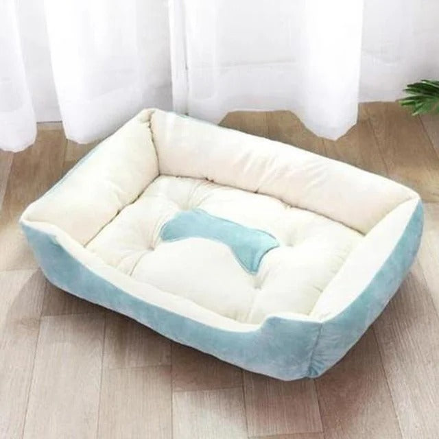 Dog Bone White Cushion Bed