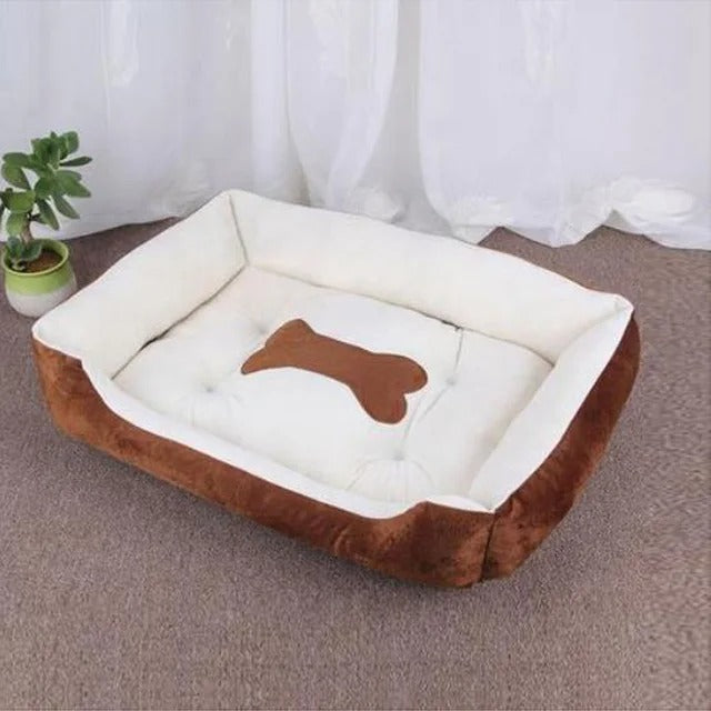 Dog Bone White Cushion Bed